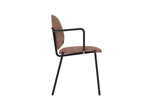 Chaise Clam accoudoirs métal