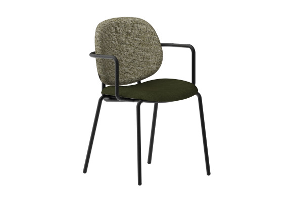 Chaise Clam accoudoirs métal