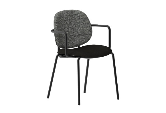 Chaise Clam accoudoirs métal